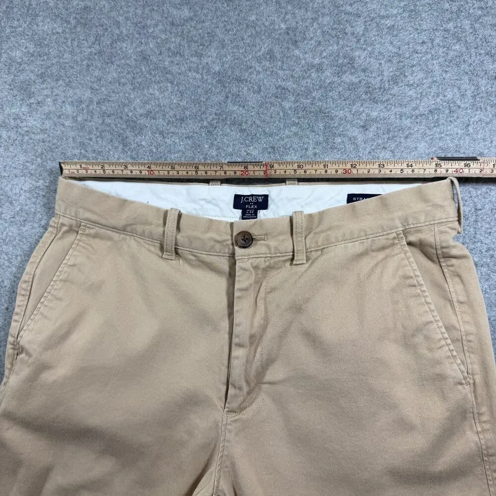 J.Crew Flex Chino Pants Mens 32x32 Khaki Straight Fit Stretch Cotton Preppy
